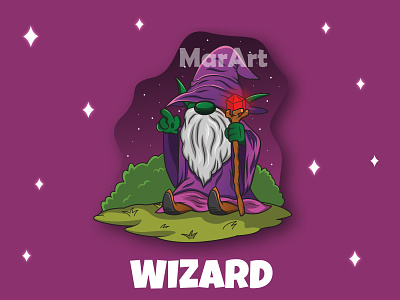 Wizard ai amazing art cartoon character cooldesign coreldraw cute design game illustration ilustration magic night photoshop purple vector wizard