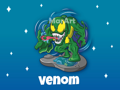 Venom ai amazing art blue cartoon character cool cute design enemy fighter game illustration ilustration indonesia marvel spiderman tank vector venom