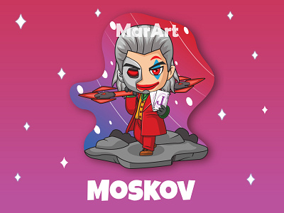 Moskov amazing art cartoon character coreldraw cute enemy game ilustration joker mlbb mobilelegends moskov photoshop vector