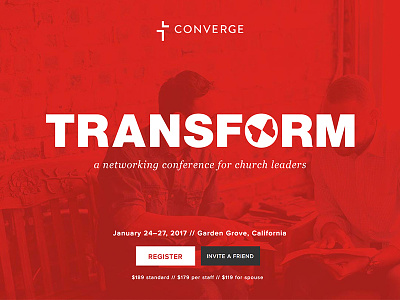 Transform Conference Hero conference converge front-end homepage transform ui ux website