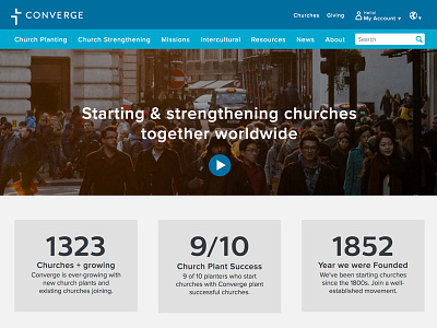 Converge.org church converge drupal front end homepage new brand redesign theme ui website
