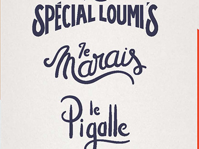 Hand lettering for Loumi's, Paris hand lettering restaurant