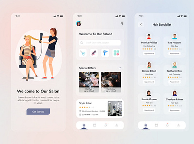 Salon App appdevelopment emperorbrins mobile salon uidesigner ux