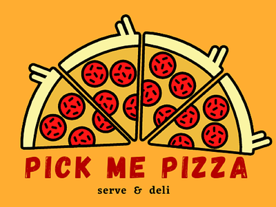 pick me pizza logo design branding canvas card card design food logo logodesign logodesigner logos vector
