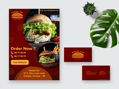 Burger Bar brand - flyer and business card branding businesscard card figma flyer food brand graphic design logo poster design