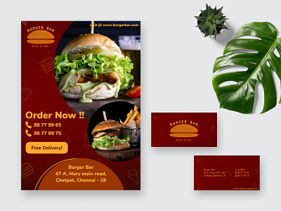 Burger Bar brand - flyer and business card