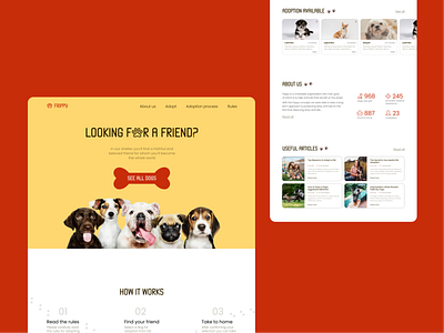 Pet Shelter (minimorphism style) design pet shelter web design website