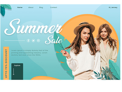 Summer Sale Fashion Web design graphic design ui ux