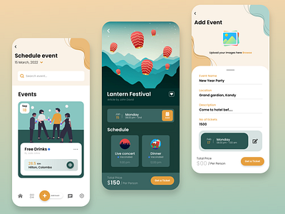 Event Organising Application Concept app design graphic design ui ux