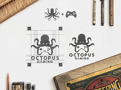 Octopus Gaming branding corporate custom logo flat illustration logo logo design logo maker minimalist vector