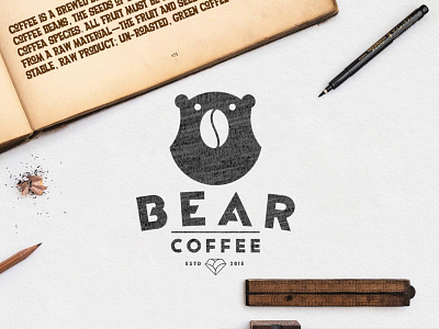 Bear Coffee branding corporate custom logo flat illustration logo logo design logo maker minimalist vector