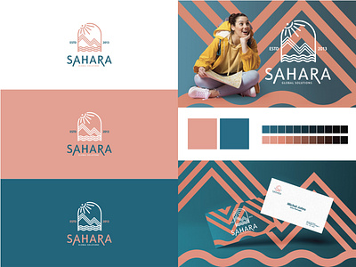 Sahara Global Solutions branding corporate custom logo flat illustration logo logo design logo maker minimalist vector