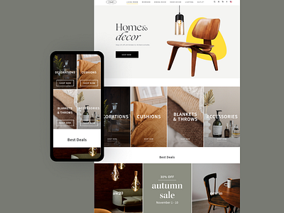 Home&Decor online store design ecommerce online store ui web