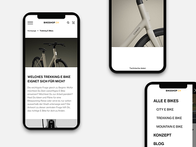 E-bike online store design ecommerce mobile online store ui