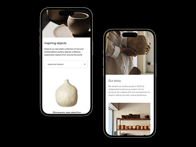 Ceramics studio - Mobile version design mobile ui