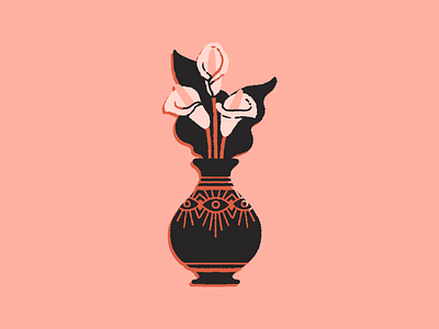 Calla lily vase illustration