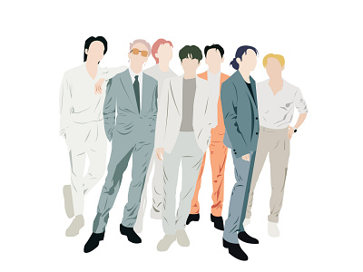 BTS group Illustration design illustration vector