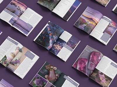 "Purple" magazine design editorial design indesign typogaphy