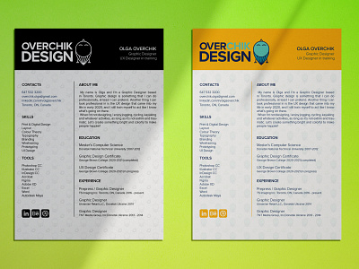 Resume branding graphic design indesign typogaphy