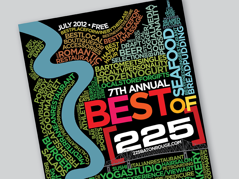 225 magazine: July 2012 cover awards baton rouge typography print magazine editorial design