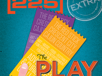 225 magazine: The Playlist [2013] baton rouge editorial design entertainment festival magazine print texture ticket
