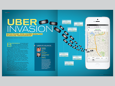 Baton Rouge Business Report: Uber Invasion baton rouge editorial design magazine print transportation uber