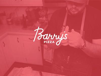 Barry's Pizza barrys home lettering logo modern pizza pop up shop shop type