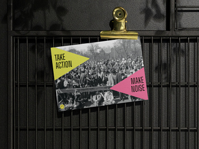 Protest Handout action bold branding collateral colorful design flyer graphic handout historic layout mockup noise photography postcard print protest