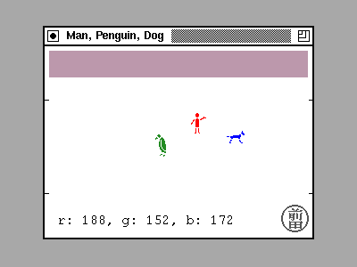 Man, Penguin, Dog Color Picker for X11 (1989)