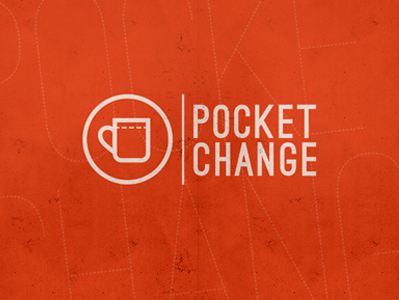 Pocket Change cup logo pocket pocket change