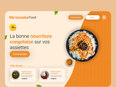 Food website landing page