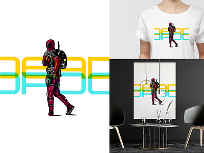 Deadpool 2d art deadpool design illustration mockup monochrome