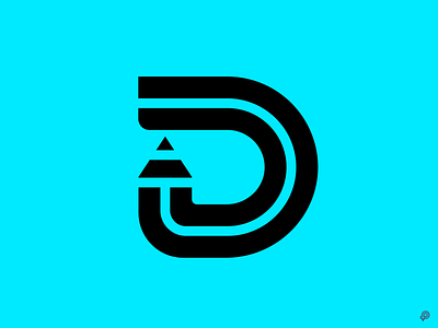 D branding d logo pencil