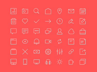 Freebie 2px lines 48x48px Icons