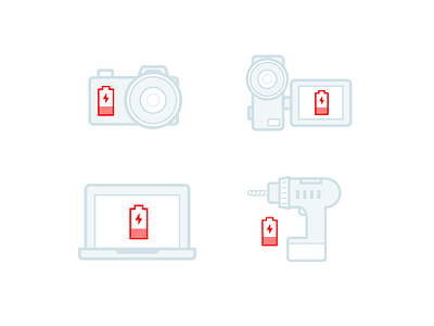 Battery Icons battery camera drill icons illustrations laptop photo