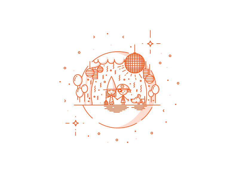 Masks superman witch pirate mask dog girl boy lines illustration