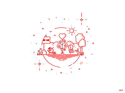 Flower boy flower girl icon illustration lines love story