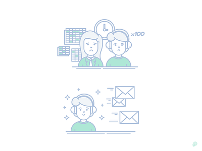 Happy Sad clock envelope happy icon illustration lineart lines sad spreadsheet user