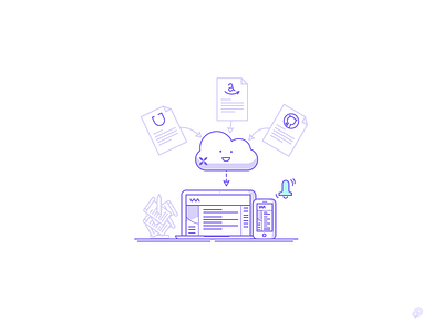 Cloud bills cloud icon illustration invoice lineart payment