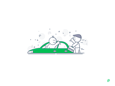 Car car icon illustration lineart people