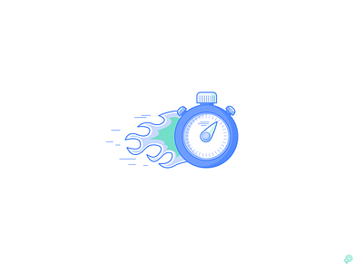 Fast fast icon illlustration monochrome quick stopwatch