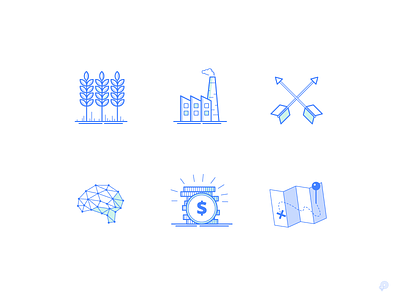 Icons ai brain icon illustration industrial lineart lines map money