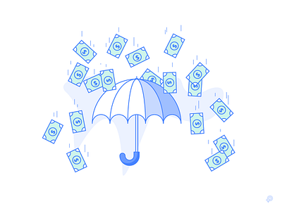 Rain icon illustration linear lineart money monochrome rain umbrela