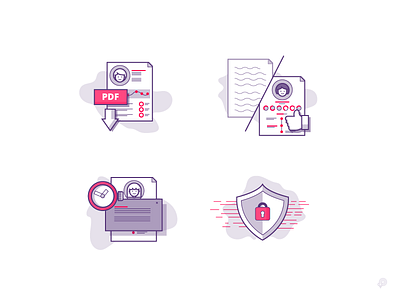 Icons cv download icon illustration line lines pdf secure