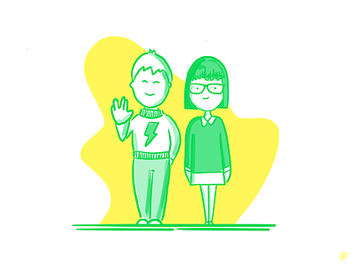 Couple 2d art boy character design girl icon icons illustration line lineart linen lines monochrome