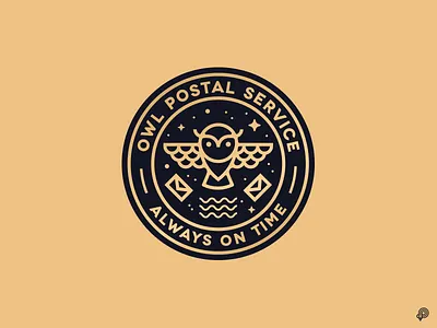 Owl Postal Service 2d badge badgedesign design harry potter harrypotter icon icons illustration line lineart lines logo logodesign logotype monochrome owl vector