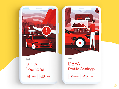 DEFA 2d car charger depo electriccar icon illustration profile settings road service