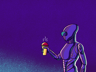 Coffee ai artificialintelligence design illustration procreate robot