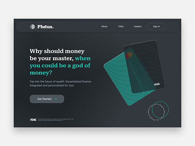 Plutus. | Web3 Hero page UI design design fintech landing page orbagram product ui uiux ux web design web3