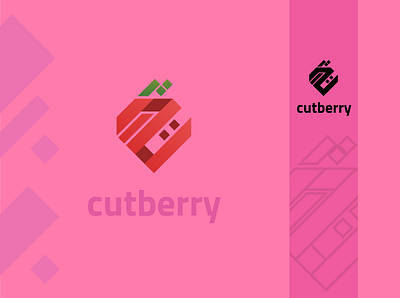 cutberry berry branding design illustration illustrator logo logo design nature strawberry vector